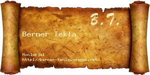 Berner Tekla névjegykártya